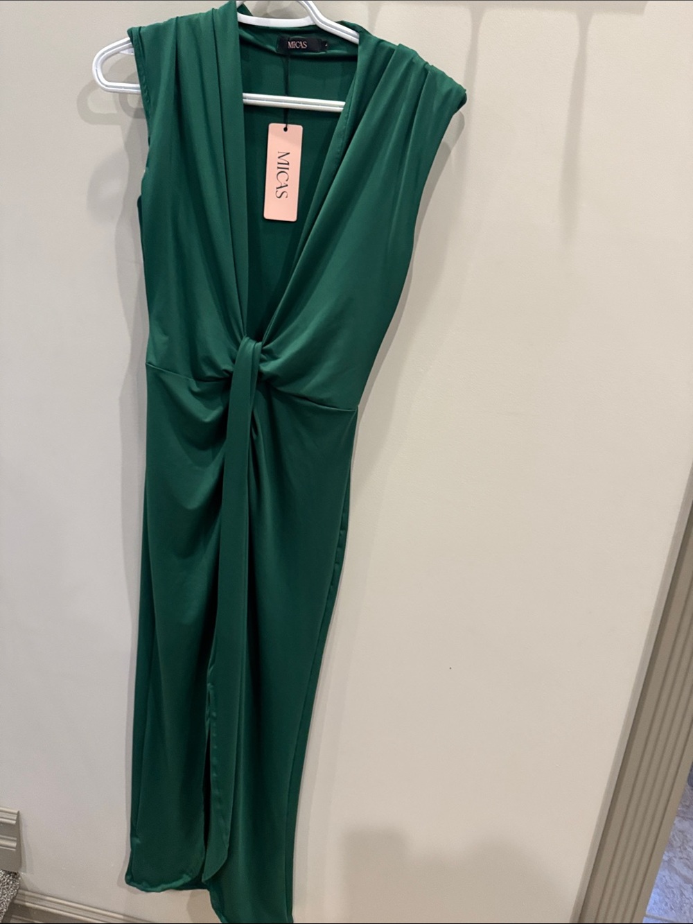 MICAS Green Twist-Front Jumpsuit